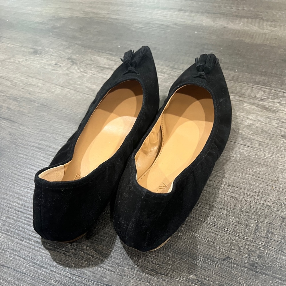 NEW J Crew Factory Suede Tassel Stretch Flats